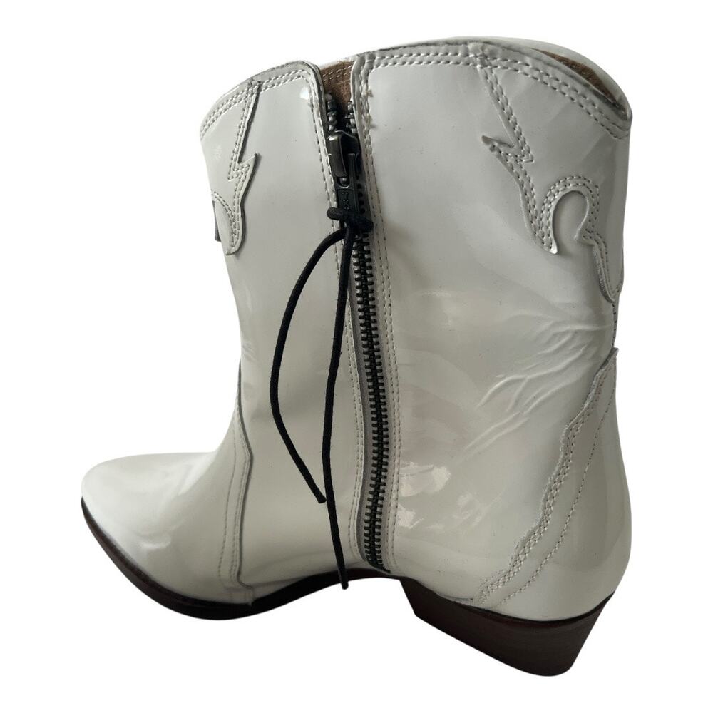 Free People New Frontier Western Boots In White Patent Leather Size 39.5 - Picture 8 of 14